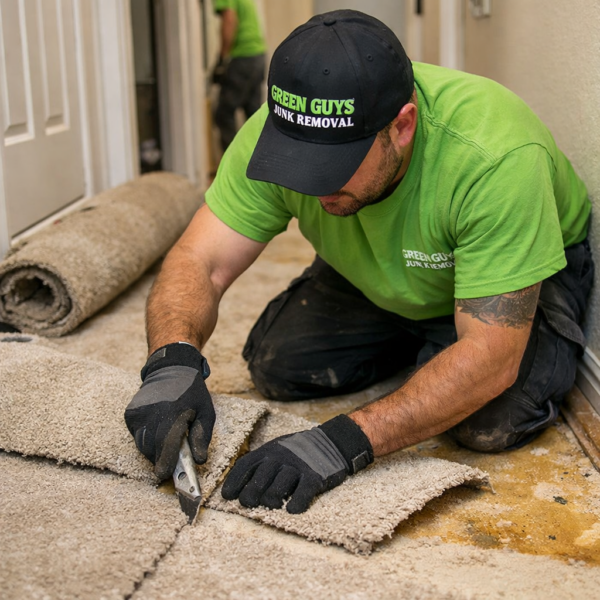 Carpet Removal in Peachtree Corners, GA | Tear-Out & Haul Away | Green Guys Junk Removal