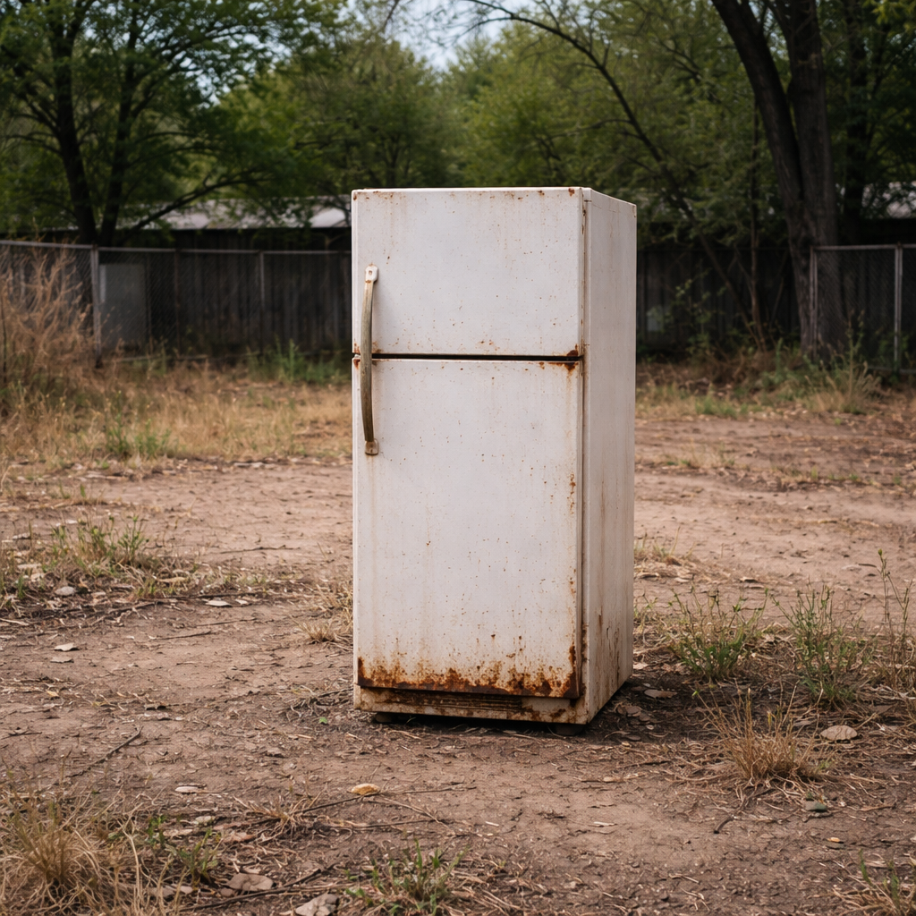 refrigerator-in-a-yard