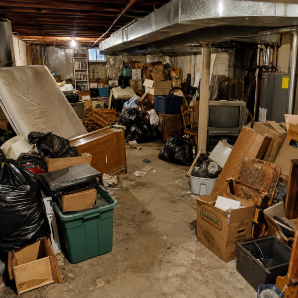 Mattresses and sofa in basement ga.