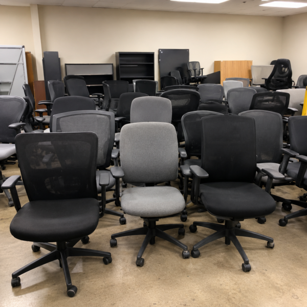 Green Guys Junk Removal hauling office furniture and commercial junk