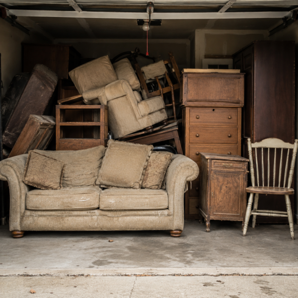 removing old boxes from a recent basement cleanout in chamblee ga.