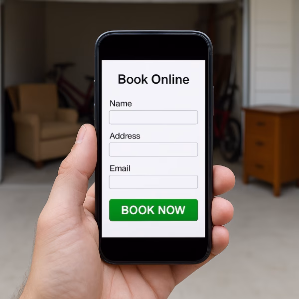 book a basement cleanout estimate online in alpharetta ga. 